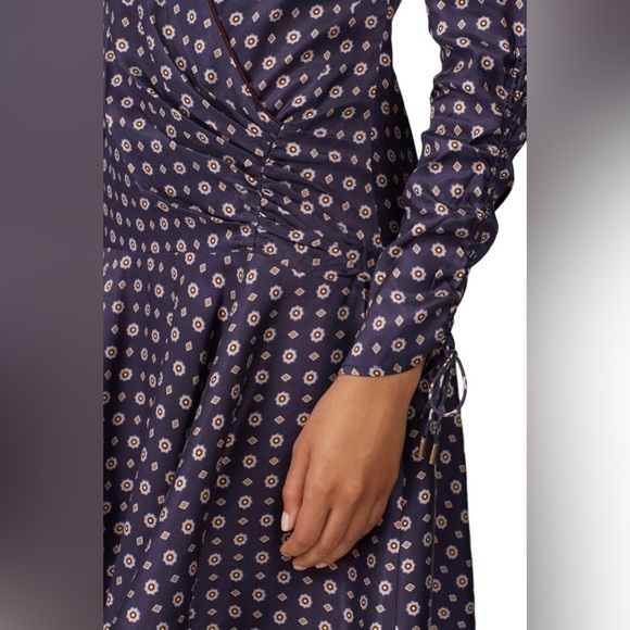 JONATHAN SIMKHAI ~ Scarf Print Ruffle Dress ~ Faux Wrap ~ Classic Print Size 6 - Picture 7 of 8